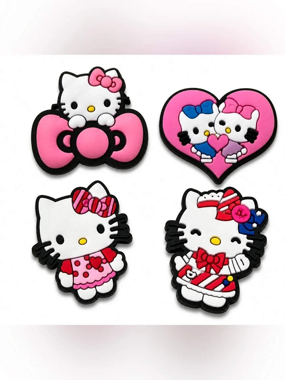 4pc CROC CHARMSHello Kitty Pink & White Shoe Charms - 4 Piece Set